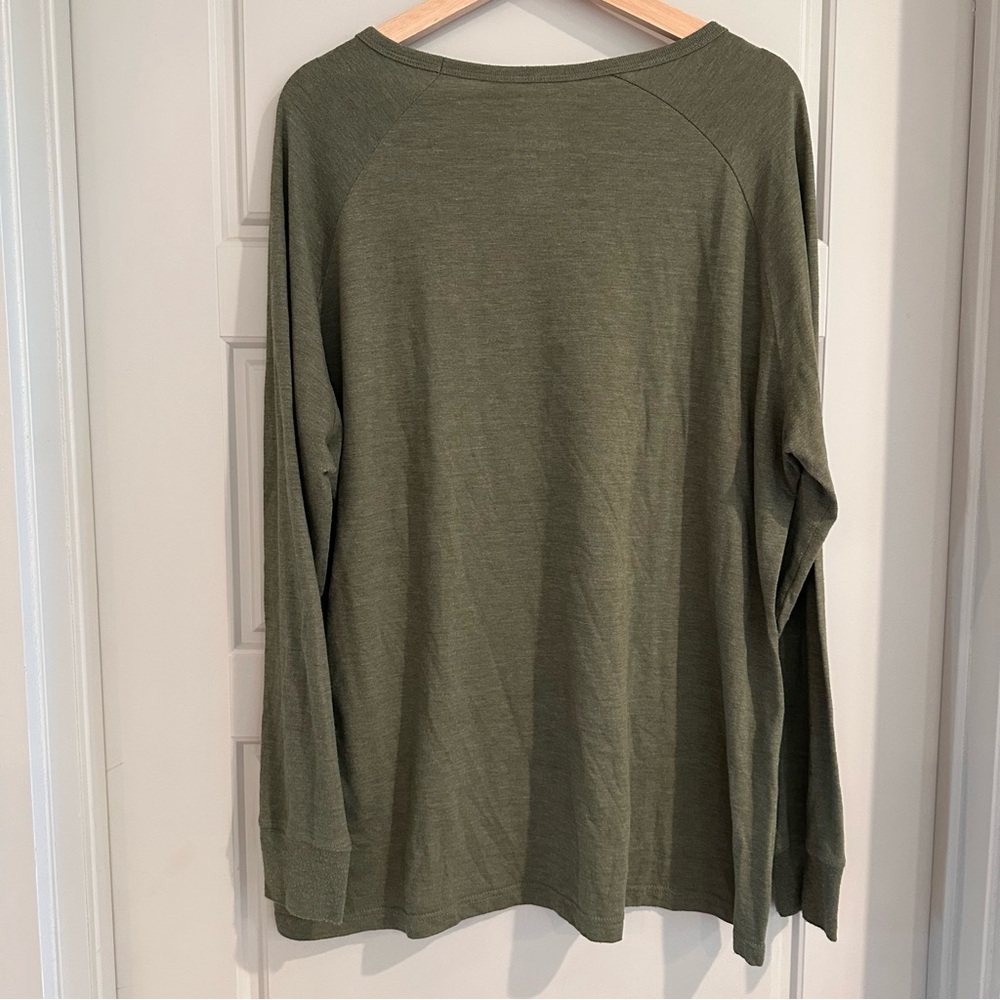 The North Face Olive Green "Happy Place" Long Sleeve Tee - Picture 3 of 6